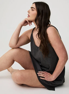 Lightweight Cotton Jersey V Back Sleep Gown