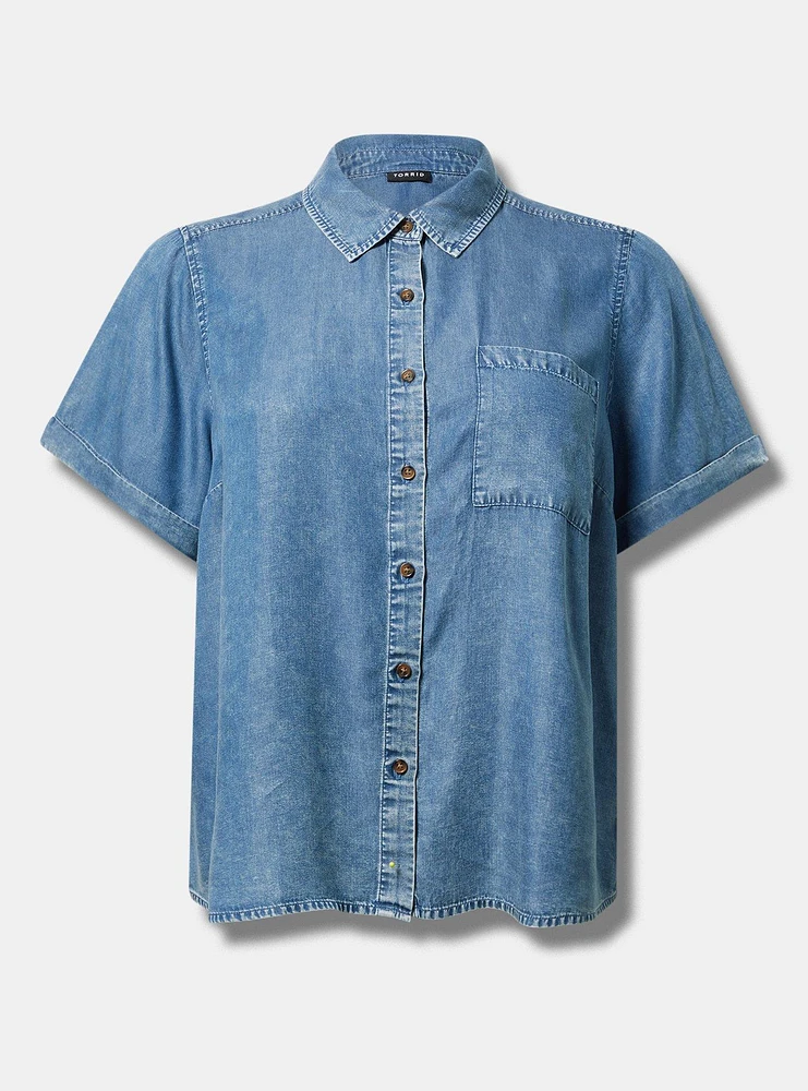 Drop Shoulder Crop Shirt