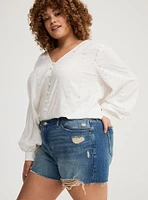3.5'' Destructed Denim Short