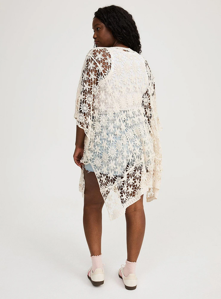 Floral Crochet Ruana