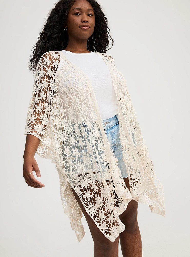 Floral Crochet Ruana