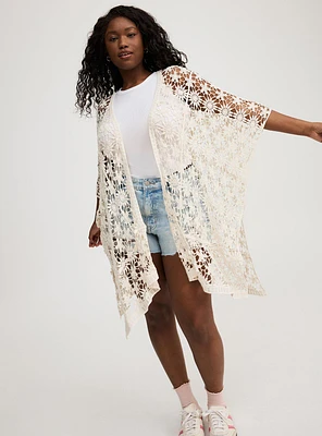 Floral Crochet Ruana