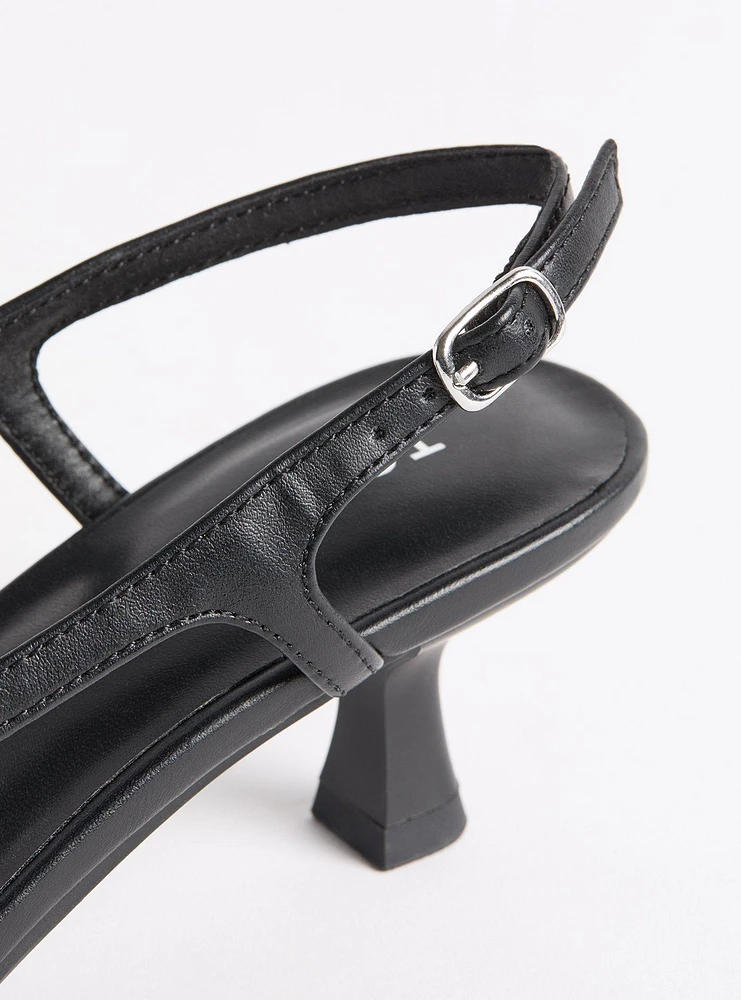 Fishnet Slingback Kitten Heel (M