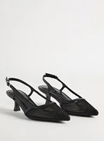 Fishnet Slingback Kitten Heel (M