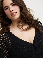 Short Sleeve Open Stitch Cardigan
