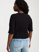 Cropped Tie-Front Shrug