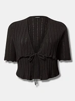 Cropped Tie-Front Shrug