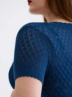 Retro Chic Scallop Edge Cardigan