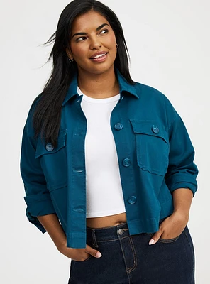 Cropped Twill Jacket