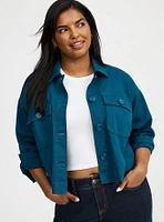 Cropped Twill Jacket