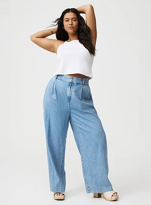 High-Rise Wide Leg Denim Trouser
