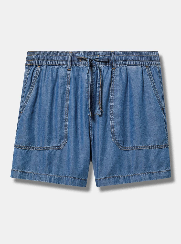High-Rise Pull-On Lightweight Denim Short