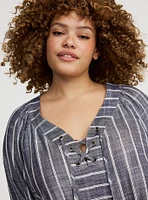 Lace-Up Blouse