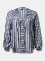 Lace-Up Blouse