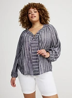 Lace-Up Blouse