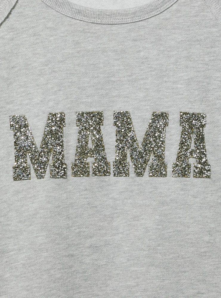 Mama Sequin Cozy Fleece Sweatshirt