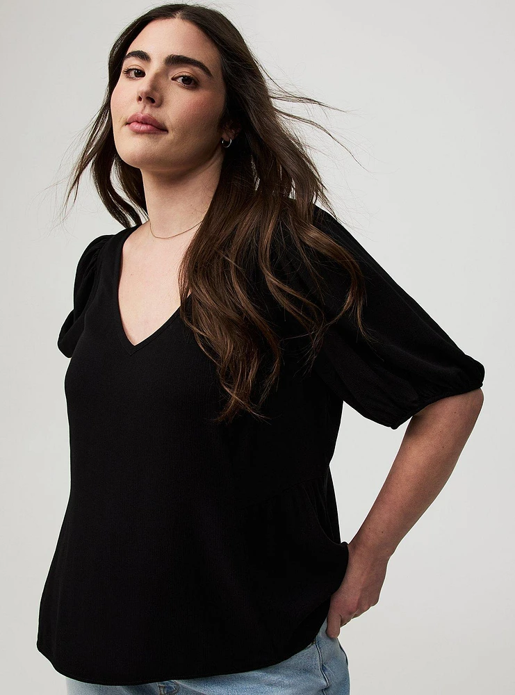 Tie Back Puff Sleeve Top
