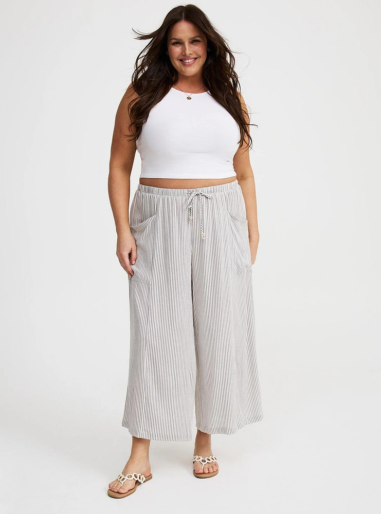 Cropped Straight Leg High-Rise Pant