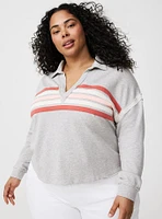 Collared V-Neck Sweatshirt