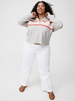 Collared V-Neck Sweatshirt