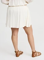 Pull-On High-Rise Ruffle Skort