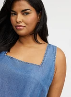 Tencel Square Neck Crop Top