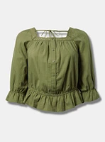 Cotton Dobby Square Neck Top