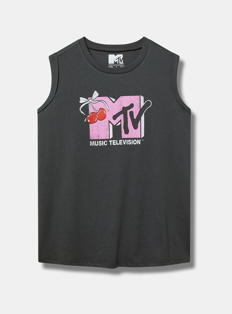 MTV Cherries Cotton Roll Cuff Tank