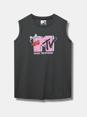 MTV Cherries Cotton Roll Cuff Tank