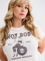 Retro Chic Hot Rod Crop Ringer Tee