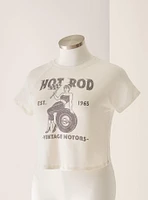 Retro Chic Hot Rod Crop Ringer Tee