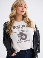 Retro Chic Hot Rod Crop Ringer Tee