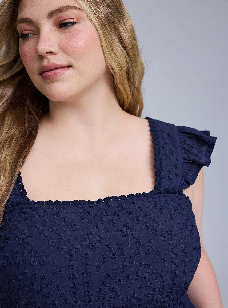 Belle Isle Eyelet Babydoll Top