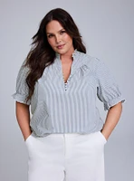 Belle Isle Poplin Popover Top