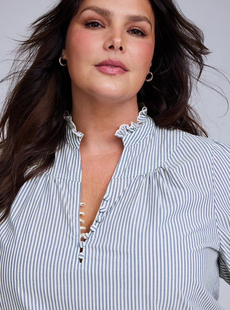 Belle Isle Poplin Popover Top