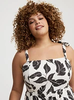 Rayon Slub Tie-Strap Romper
