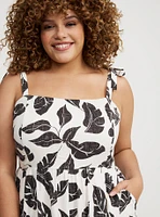 Rayon Slub Tie-Strap Romper
