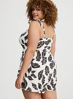 Rayon Slub Tie-Strap Romper