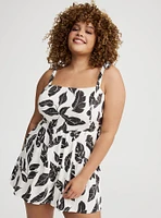 Rayon Slub Tie-Strap Romper
