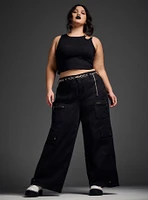 Nightfall Foxy Metal Clasp Crop Tank