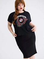 Retro Chic Good Luck Crop Ringer Tee