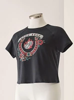 Retro Chic Good Luck Crop Ringer Tee