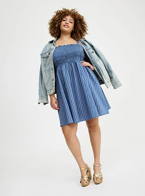 Smocked Tube Mini Dress