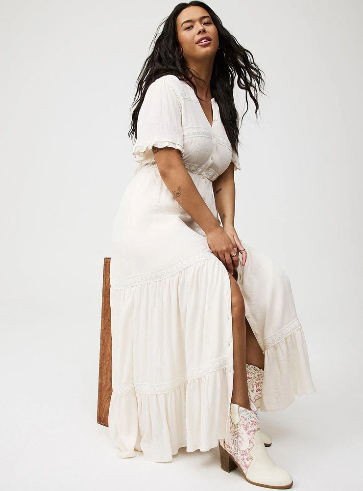 Flutter Sleeve Maxi Dress