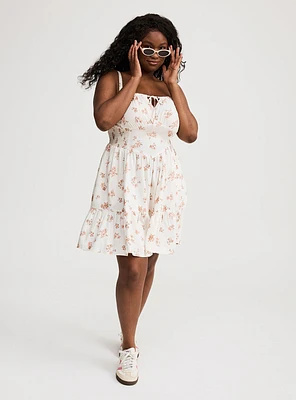 Challis Smocked Mini Dress