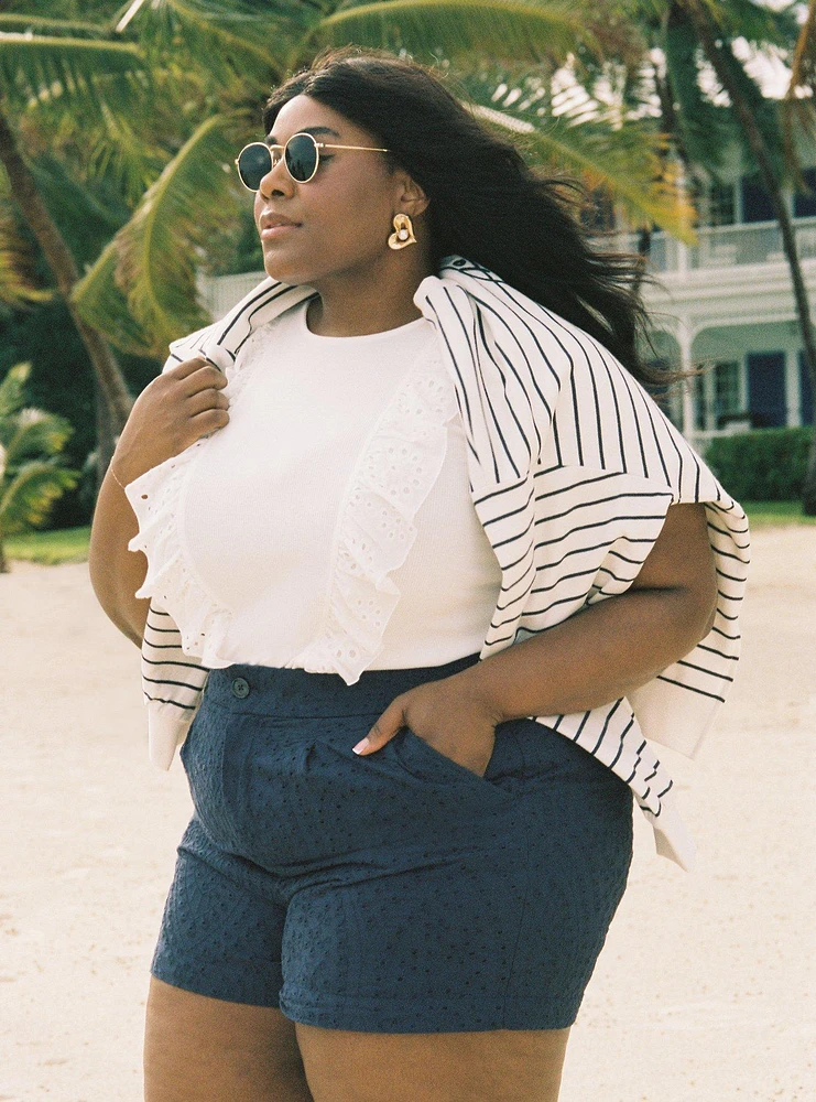 Belle Isle High-Rise Eyelet Short