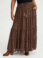 Maxi Tiered Drawstring Skirt