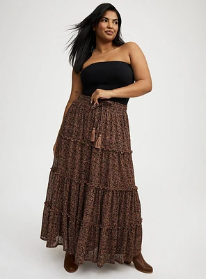 Maxi Tiered Drawstring Skirt