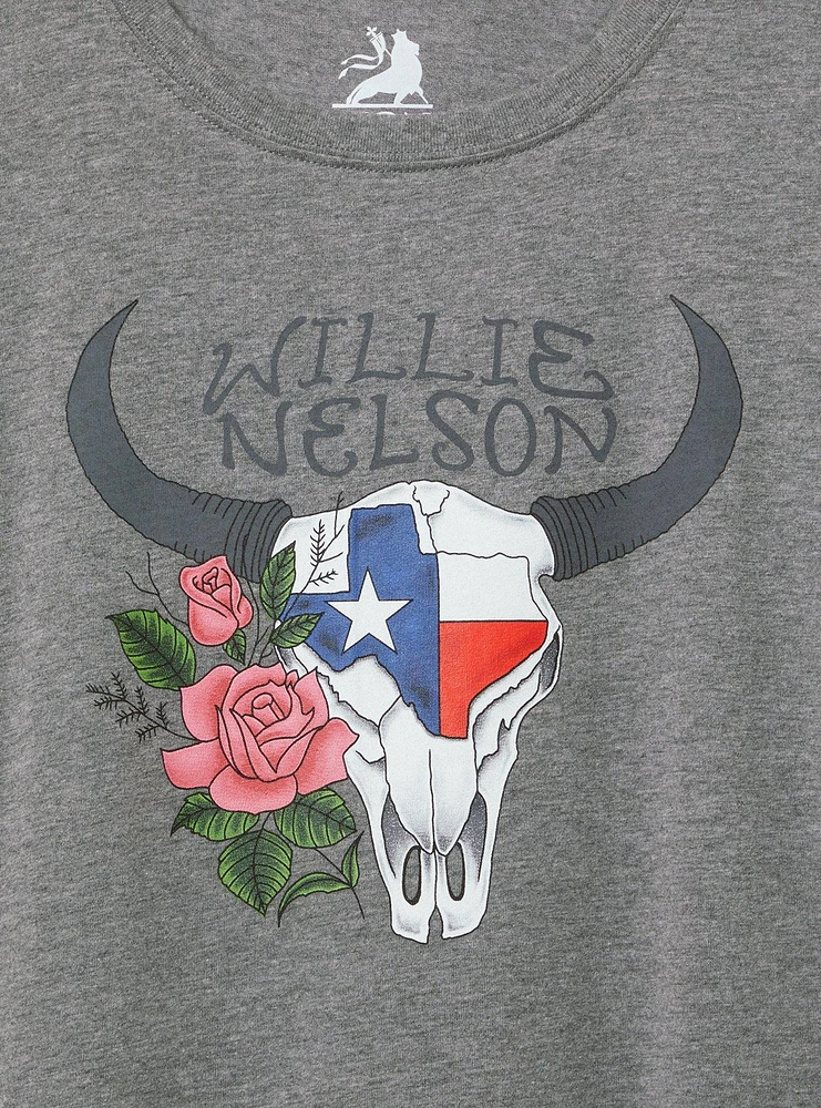 Willie Nelson Steer Skull Classic Cotton Crew Tee