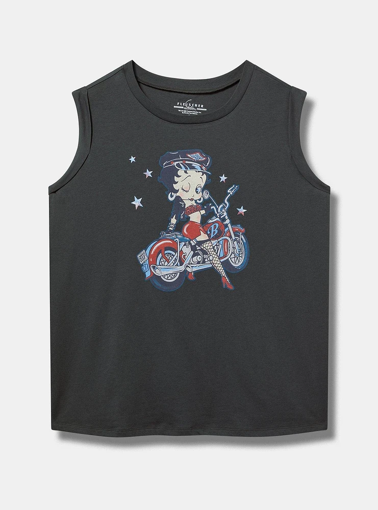 Betty Boop Cotton Roll Sleeve Tank